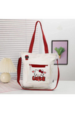 Magnaqia Love Hello Kitty Kırmızı Kanvas Postacı Çantası