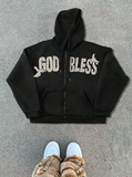 Manfinity Streetrush Erkek Fermuarlı Kapüşonlu Sweatshirt,