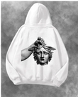 Medusa Baş Baskılı Unisex Oversize Kapüşonlu Sweatshirt