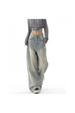 Mavi Yıkamalı Unisex Baggy Jean Pantolon