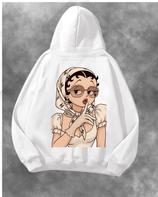 Çocuk Portre Baskılı Unisex Oversize Kapüşonlu Sweatshirt