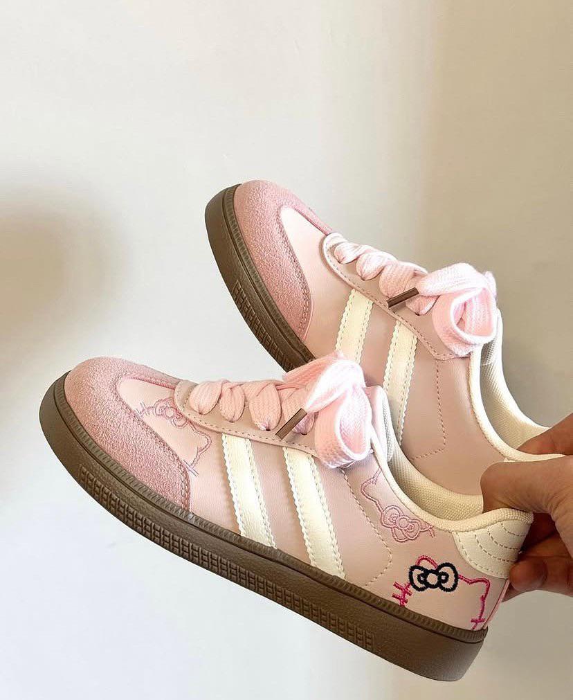 Nakışlı Kitty Pembe Spor Ayakkabı Sneaker