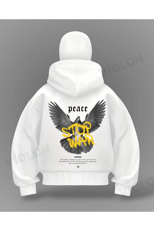 Peace War Detail Full Mask Oversize Hırka