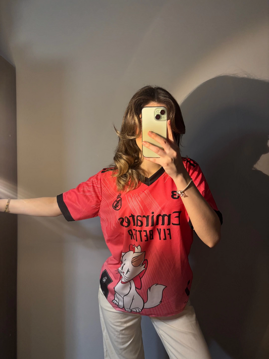 Pembe Marie FC Jersey T-shirt Kısa Kol Forma