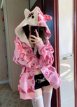 Pembe Sanrio Hello Kitty Oversize Unisex Hırka