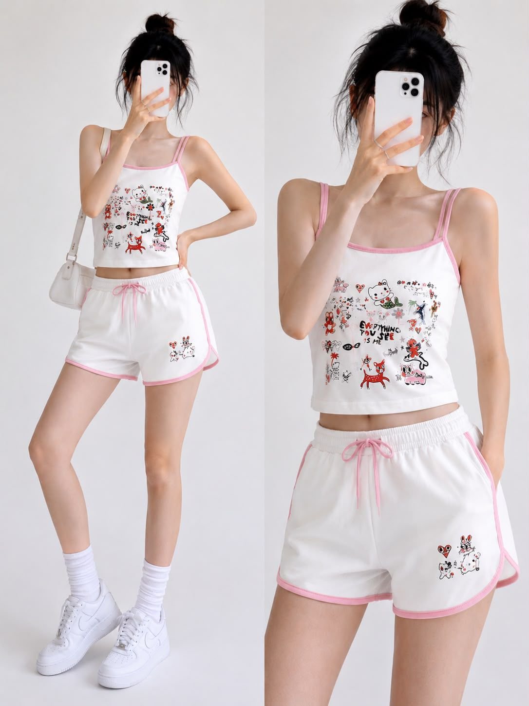 Sweet Cherry Askılı Şort Takım