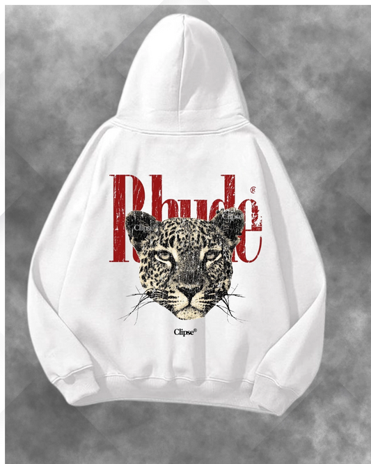Phude Leopar  Baskılı Unisex Oversize Kapüşonlu Sweatshirt
