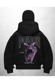 Poison Snake Baskılı Siyah Samuray Kar Maske Sweatshirt Hırka