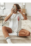 Q Heart Design Unisex Oversize T-shirt