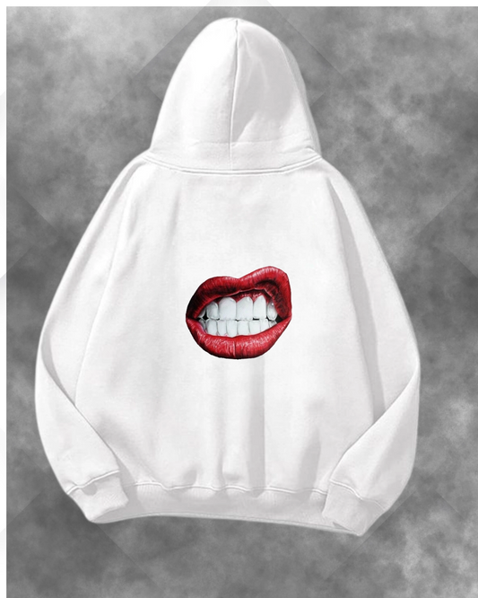 Red Kiss  Baskılı Unisex Oversize Kapüşonlu Sweatshirt