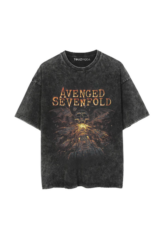 Rock Serisi Avenged Sevenfold Baskılı Unisex Oversize T-Shirt
