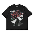 Romance With You Baskılı Siyah Renk Oversize T-Shirt