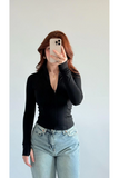 Rover Basic Slim Fit Fermuarlı Bluz