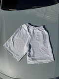 Unisex Gri Melanj Oversize Şort
