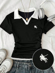 Solo Polo Yaka Beyaz Yakalı Bluz