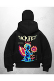 Sacrifice Baskılı Siyah Samuray Kar Maske Sweatshirt Hırka