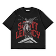 Saint Legacy Baskılı Siyah Renk Oversize T-Shirt