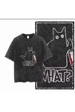 şaşkın what kedi yıkamalı tişört