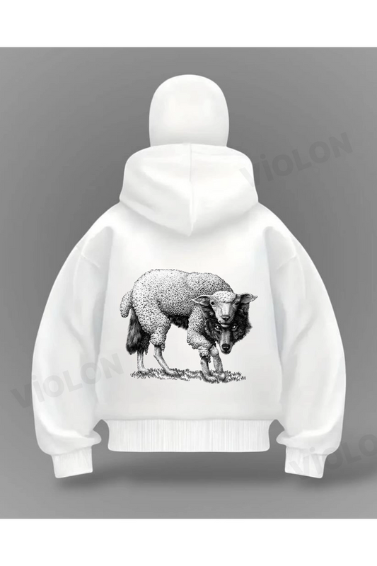 Silent Wolf Detail Full Mask Oversize Hırka