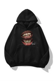 Siyah Belief Baskılı Unisex Oversize Kapüşonlu Sweatshirt