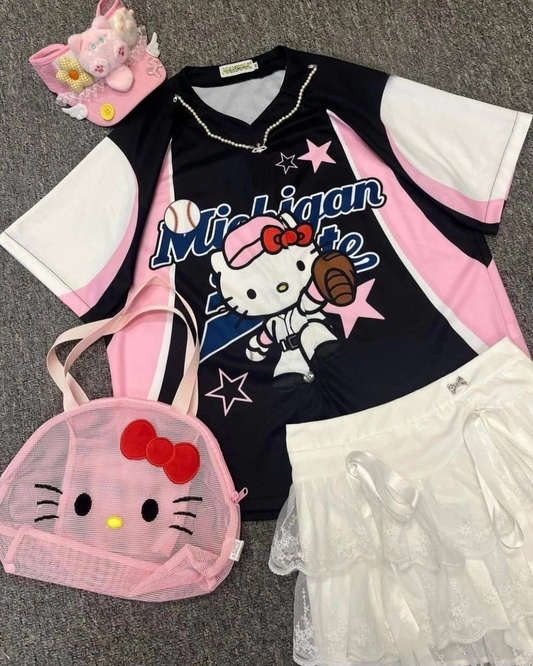 Siyah Hello Kitty Detail Jersey Forma