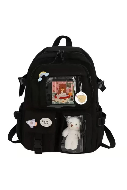 Siyah Kawaii Cute Okul/Günlük Sırt Çantası