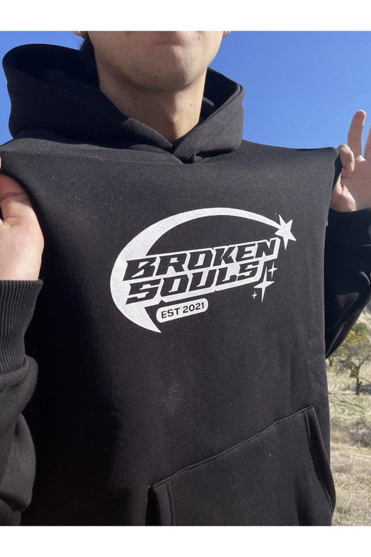 SİYAH sweatshirt BASKILI Broken Souls 2021 Detail Hoodie