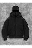 Siyah Taş Parıltılı Kar Maskeli Unisex Kapüşonlu Hırka
