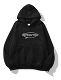 Siyah Unisex Oversize Reverse Parıltılı Taş Baskılı Sweatshirt