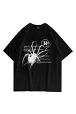 Siyah Y2k Tech Unisex R Spider Oversize Tişört