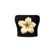 Golden Bloom Siyah Straplez Crop