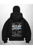SkyLine Siyah Samuray Kar Maske Sweatshirt Hırka
