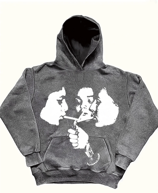 Smoking Woman Cigarette Yıkamalı Sweatshirt