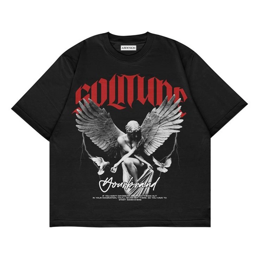 Solitune Baskılı Siyah Renk Oversize T-Shirt