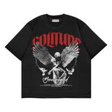 Solitune Baskılı Siyah Renk Oversize T-Shirt