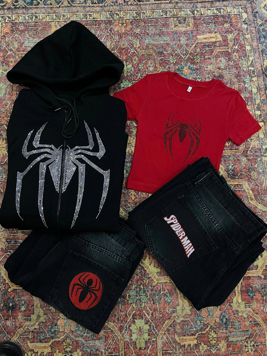 Spider Web ve Kırmızı Siyah Spider Web Pantolon