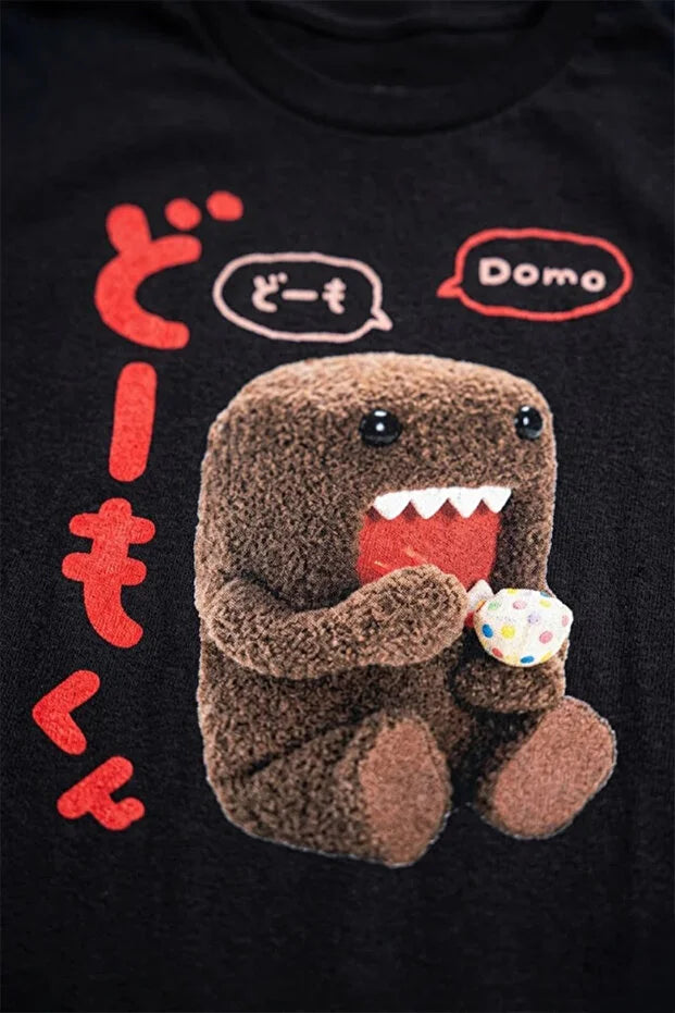 Siyah Domo-Kun Y2K Unisex Oversize Tişört