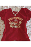 Strawberry Baskılı Kırmızı Crop Bluz