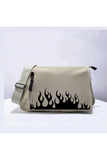 STREETBEAT WEAR Flame Baskılı Unisex Bej Postacı Çantası