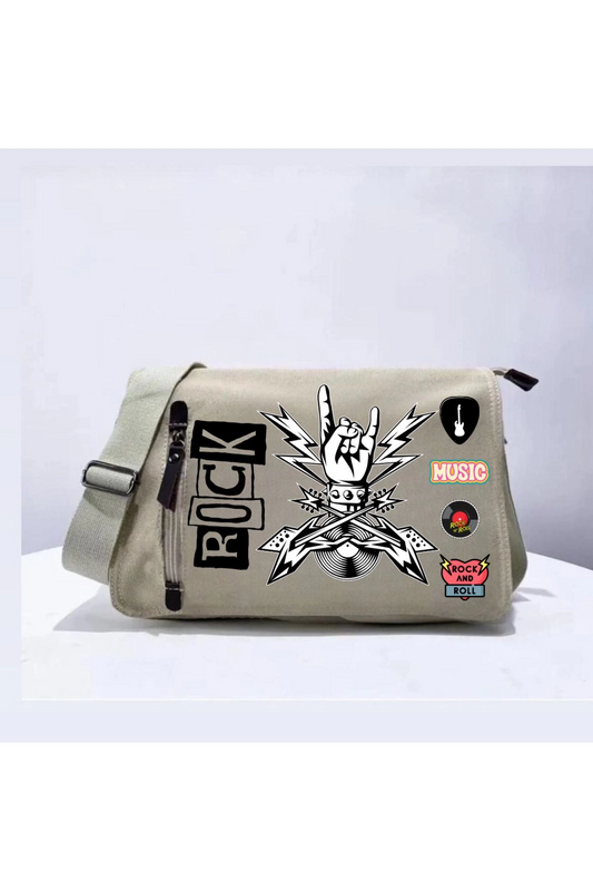 STREETBEAT WEAR Rock Love Unisex Bej Postacı Çantası