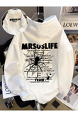 Streetwear Baskılı Unisex Oversize Kapüşonlu Sweatshirt Hoodie