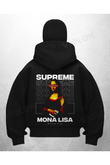 Supreme Baskılı Siyah Samuray Kar Maske Sweatshirt Hırka