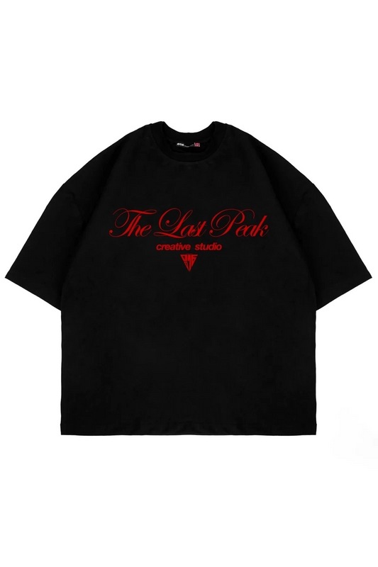 The Last Peak Baskılı Siyah Oversize Unisex Tshirt
