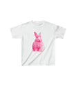 Beyaz Pembe Bunny Grafik Baskılı Tişört