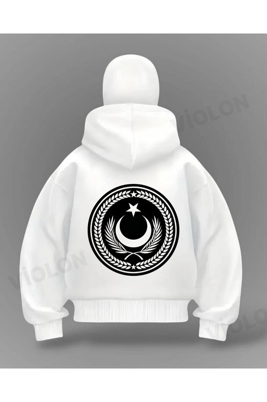 Türk Bayrağı Detail Full Mask Oversize Hırka