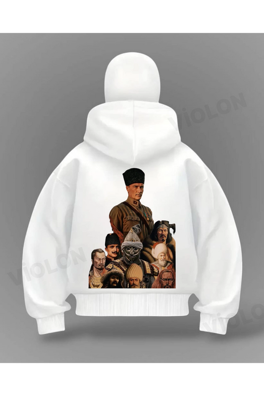 Türk Tarihi Detail Full Mask Oversize Hırka