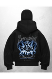 Two Angel Blue Baskılı Siyah Samuray Kar Maske Sweatshirt Hırka