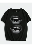 Two Lips Baskı Detaylı Oversize Unisex Kısa Kol TShirt