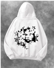 Yıldızlı Yüz Baskılı Unisex Oversize Kapüşonlu Sweatshirt