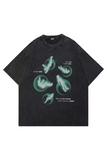Unisex Ghost Yıkamalı Oversize Tshirt